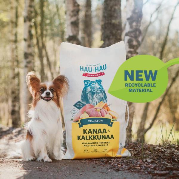 Mondi and Vafo Group unleash recyclable dog food packaging for leading Finnish brand Hau-Hau Champion